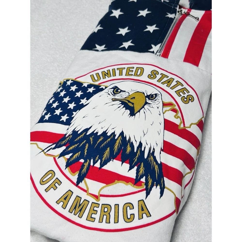 USAFlag Eagle Long Sleeve XL Sweatshirt Fleece Lined Patriotic Graphic Vintage